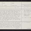 Old House Of Gask, NN91NE 17, Ordnance Survey index card, page number 1, Recto