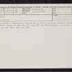 Belhie, NN91NE 21, Ordnance Survey index card, Recto