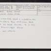 Gask, 'Bore Stone', NN91NE 26, Ordnance Survey index card, Recto