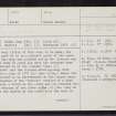 Fendoch, NN92NW 3, Ordnance Survey index card, page number 1, Recto