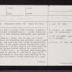 Inchbrakie Castle, NN92SW 6, Ordnance Survey index card, page number 1, Recto