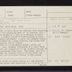 White Cairn, Glen Cochill, NN94SW 2, Ordnance Survey index card, page number 1, Recto