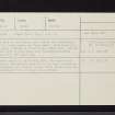 Cnoc Dubh, NN95NW 19, Ordnance Survey index card, Recto