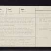 Craigiedun, NN95NW 20, Ordnance Survey index card, Recto