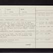 Killiecrankie, Claverhouse's Stone, NN96SW 2, Ordnance Survey index card, page number 1, Recto