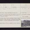 Struie Castle, NO01SE 4, Ordnance Survey index card, Recto