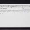 Dun Knock Wood, NO01SW 20, Ordnance Survey index card, Recto