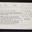 Caputh, 'Cross Cairn', NO04SE 12, Ordnance Survey index card, Recto