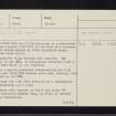 Craigsheal Burn, NO05SE 12, Ordnance Survey index card, page number 1, Recto