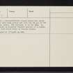 Craigsheal Burn, NO05SE 12, Ordnance Survey index card, page number 2, Verso