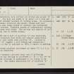 Tulloch Field, Enochdhu, NO06SE 20, Ordnance Survey index card, page number 3, Recto