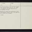 Tulloch Field, Enochdhu, NO06SE 20, Ordnance Survey index card, page number 4, Verso