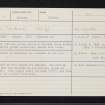 Kinross, Bruce Mortuary Chapel, NO10SW 10, Ordnance Survey index card, Recto