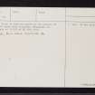 Moncrieffe House, Boar Stone Of Gask, NO11NW 10, Ordnance Survey index card, page number 2, Verso