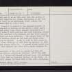 Evelick, NO12NE 12, Ordnance Survey index card, page number 2, Verso