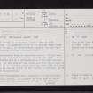 Balthayock Castle, NO12SE 4, Ordnance Survey index card, page number 1, Recto