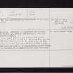 Elcho Castle, NO12SE 11, Ordnance Survey index card, Verso