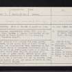Perth, Loretto Chapel, NO12SW 12, Ordnance Survey index card, page number 1, Recto
