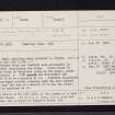 Hangie's Stone, NO13NE 14, Ordnance Survey index card, Recto