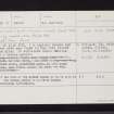 Williamston, NO13SW 16, Ordnance Survey index card, Recto