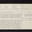 Glasclune Castle, NO14NE 37, Ordnance Survey index card, page number 1, Recto