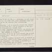Knockali, NO15NW 13, Ordnance Survey index card, page number 1, Recto