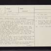 Fortar Castle, NO16SE 8, Ordnance Survey index card, page number 1, Recto