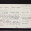 Kindrochit Castle, NO19SE 1, Ordnance Survey index card, page number 1, Recto