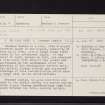 Braemar, Braemar Castle, NO19SE 4, Ordnance Survey index card, page number 1, Recto