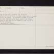 Glenduckie, NO21NE 25, Ordnance Survey index card, page number 2, Verso
