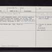 Fingask, NO22NW 10, Ordnance Survey index card, page number 1, Recto