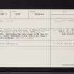 Fingask Estate, NO22NW 20, Ordnance Survey index card, Recto