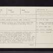 Pitcur Castle, NO23NE 2, Ordnance Survey index card, page number 1, Recto