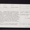 (Old) Balmoral Castle, NO29SE 7, Ordnance Survey index card, page number 1, Recto