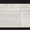 Carslogie House, NO31SE 23, Ordnance Survey index card, page number 1, Recto