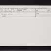 Gauldry, Bridie's Well, NO32SE 12, Ordnance Survey index card, Recto