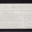 Tullich, St Nathalan's Kirk, NO39NE 2, Ordnance Survey index card, Recto