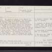 Rinabaich, St Manire's Chapel, NO39NW 1, Ordnance Survey index card, page number 1, Recto