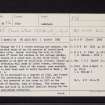 Airdit House, NO42SW 12, Ordnance Survey index card, page number 1, Recto