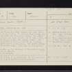 Affleck Castle, NO43NE 14, Ordnance Survey index card, Recto