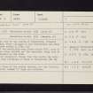 Wedderburn Castle, NO43NW 16, Ordnance Survey index card, Recto