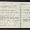 Hatton Cairn, NO44SE 9, Ordnance Survey index card, page number 1, Recto