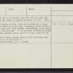 Hatton Cairn, NO44SE 9, Ordnance Survey index card, page number 2, Verso
