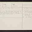 Barnyards, NO45NE 22, Ordnance Survey index card, Recto