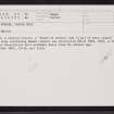 Forfar, Castle Hill, NO45SE 86, Ordnance Survey index card, Recto