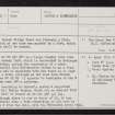 Dinnet Bridge, NO49NE 9, Ordnance Survey index card, Recto