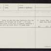 Dinnet, NO49NE 16, Ordnance Survey index card, Recto