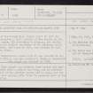 Deecastle, Chapel House, NO49NW 12, Ordnance Survey index card, Recto