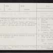 Carnbee, NO50NW 9, Ordnance Survey index card, Recto