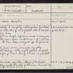 Skeith Stone, NO50SE 17, Ordnance Survey index card, page number 1, Recto